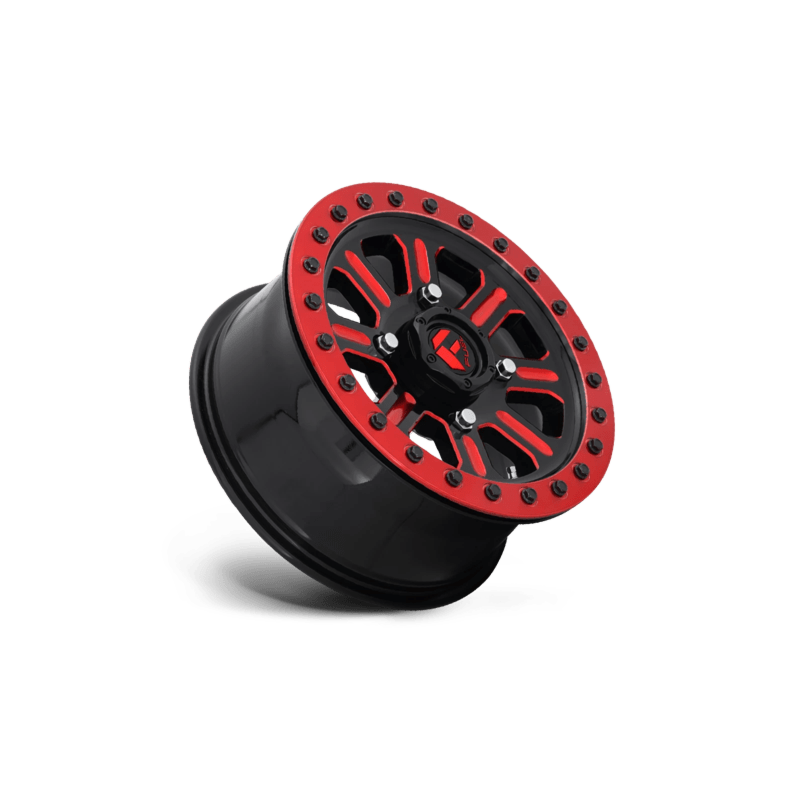 HARDLINE BEADLOCK GLOSS BLACK RED TINTED CLEAR 15X7 +25MM 4X156