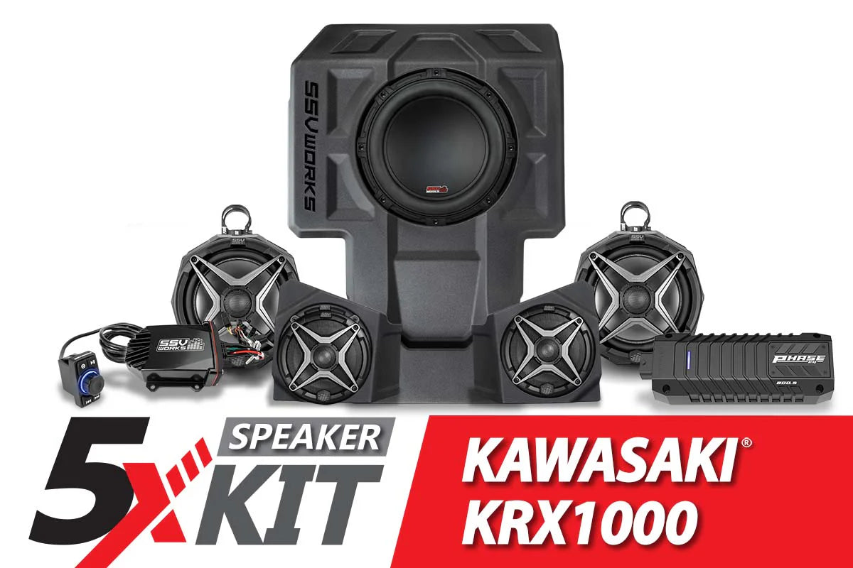 2020-2024 KAWASAKI KRX1000 2-SEATER PHASE X 5-SPEAKER SSV WORKS AUDIO-KIT