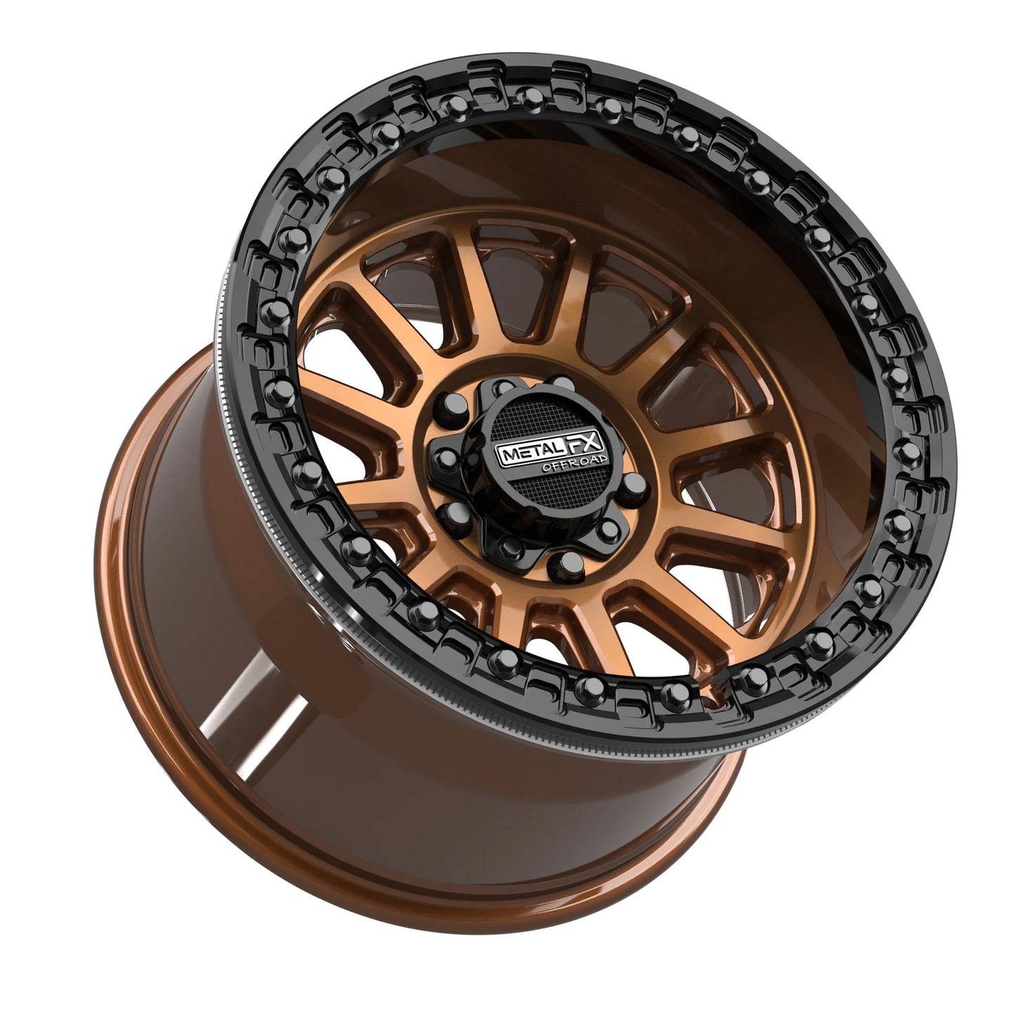 Metal FX Offroad Rampage R Beadlock Wheel – Smoked Bronze w/ Gloss Black Ring