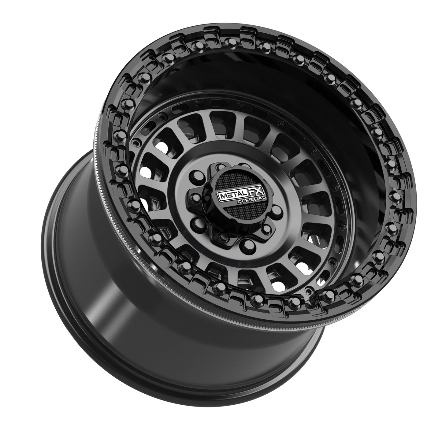 Metal FX Offroad Sicario R Beadlock | Satin Black w/ Gloss Black Ring | 5x4.5