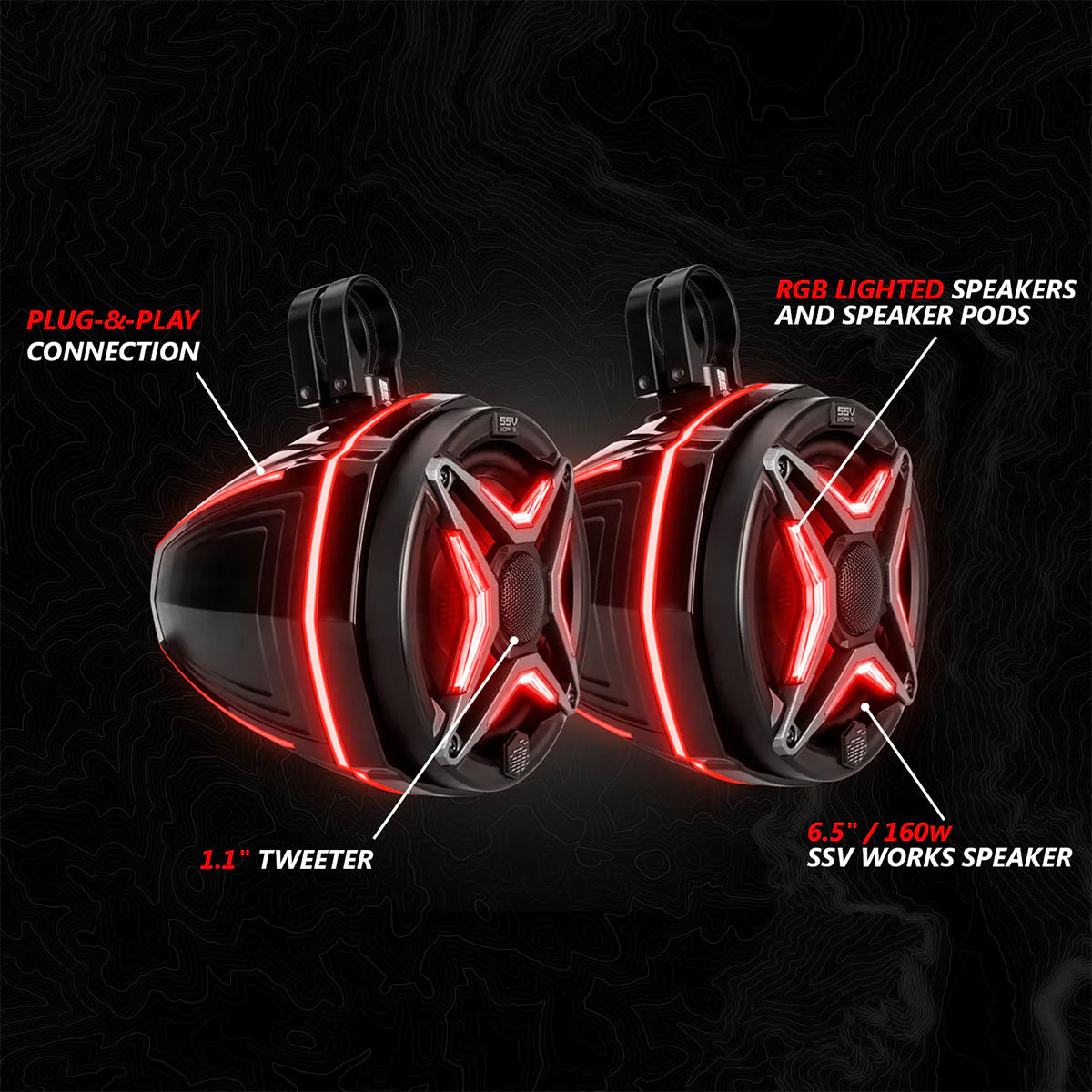 2020-2024 POLARIS RZR PRO SERIES PHASE-5 V-SPEC 5-SPEAKER 1400watt SYSTEM w/ JVC