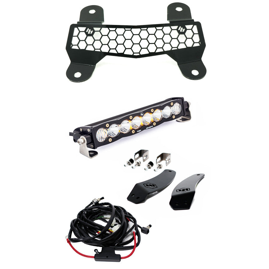 TEXTRON/ACRTIC CAT S8 10 INCH GRILLE MOUNT LIGHT BAR KIT W/ FASCIA - ARCTIC CAT 2020-21 WILCAT XX, TEXTRON 2018-19 WILDCAT XX