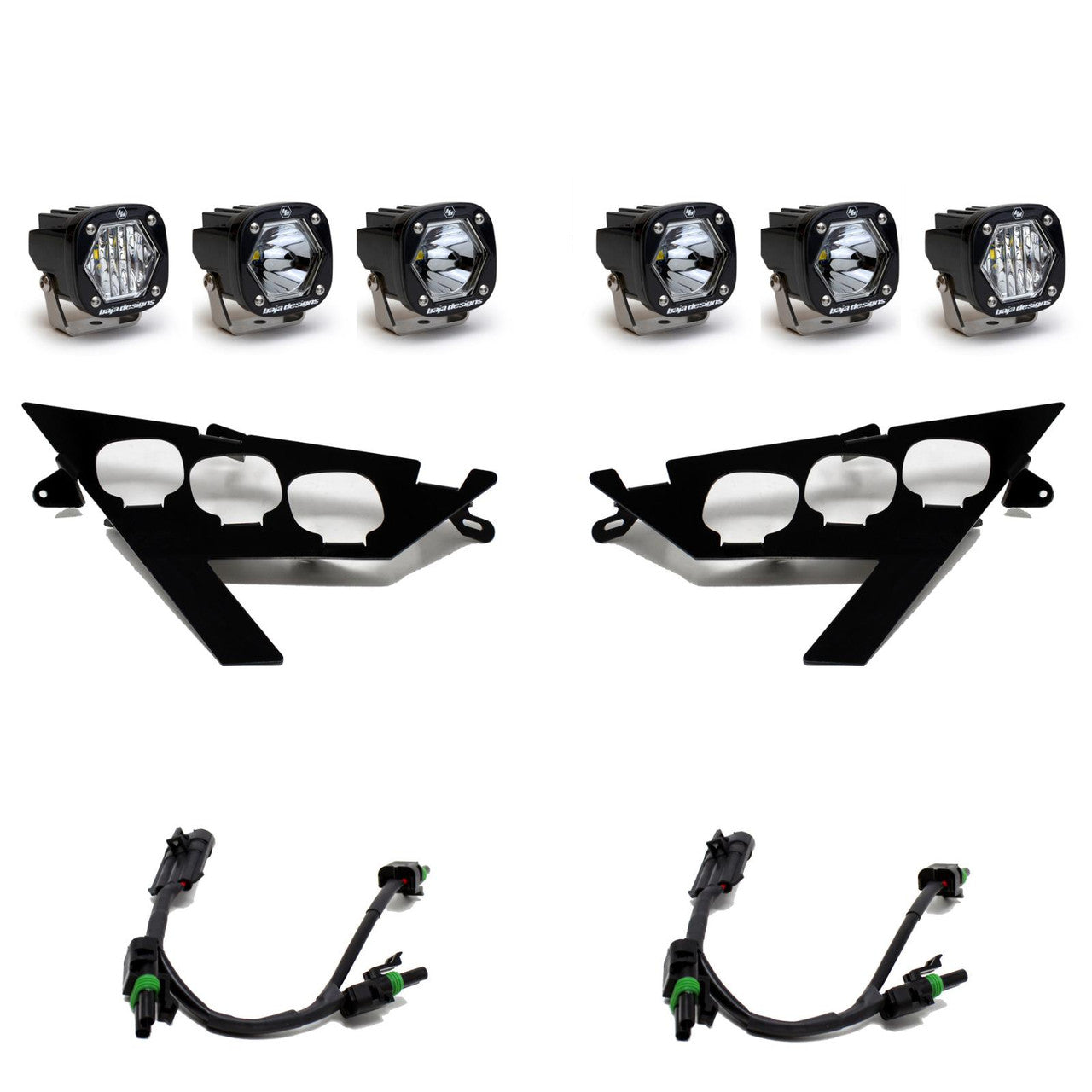 POLARIS S1 TRIPLE LED HEADLIGHT KIT - POLARIS RZR PRO XP 2020-24, PRO R/TURBO R 2022-24