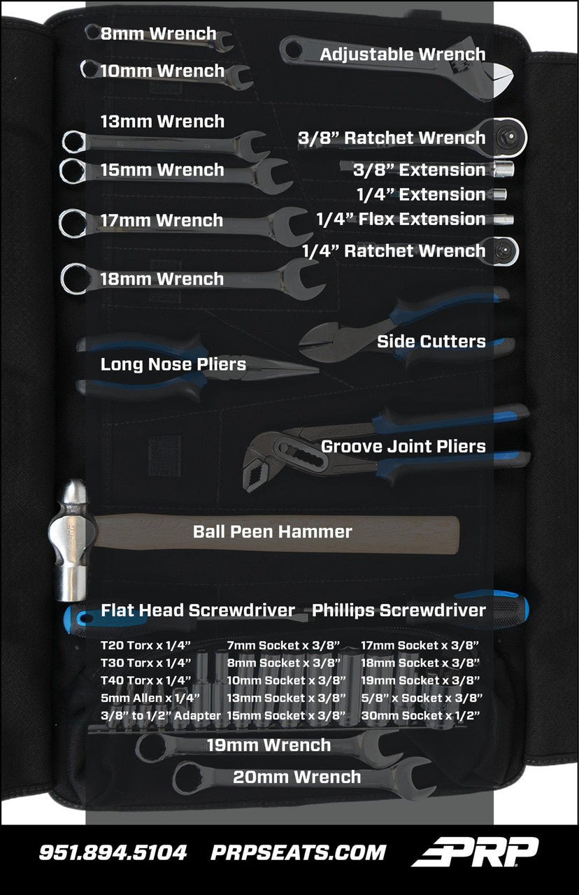 CAN-AM ROLL UP TOOL BAG WITH 35PC TOOL KIT