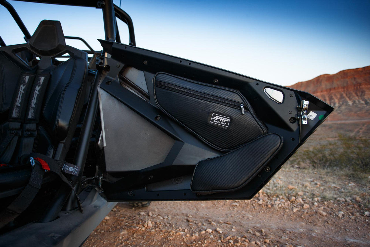 FRONT DOOR BAGS WITH KNEE PAD FOR POLARIS RZR PRO XP, PRO R, TURBO R (PAIR)