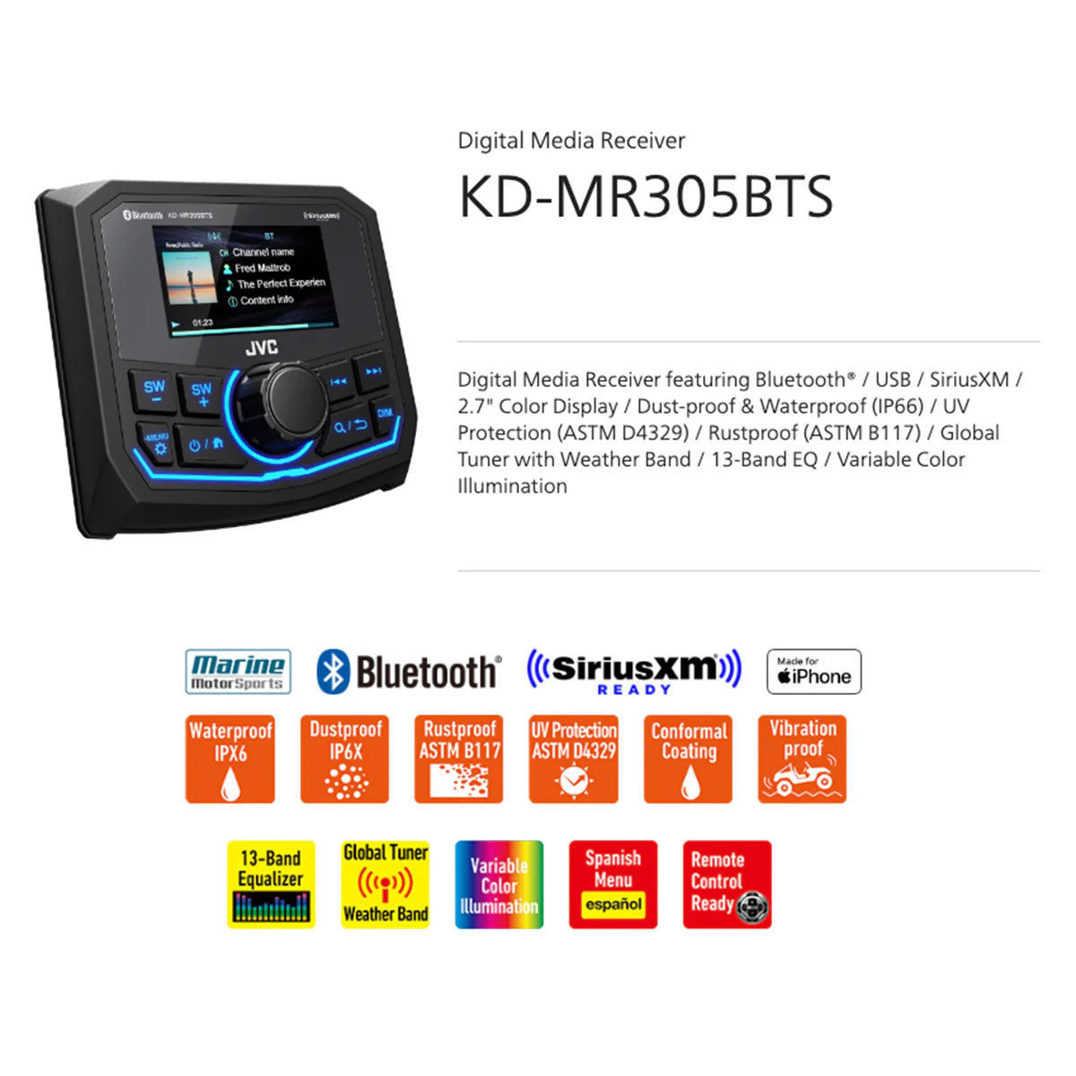 2020+ KAWASAKI TERYX KRX1000 JVC MR3 MEDIA RECEIVER PLUG-&-PLAY KIT