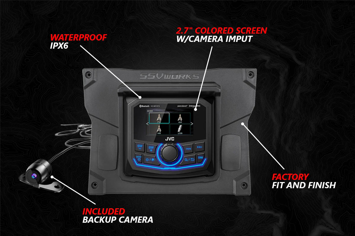 2020-2024 KAWASAKI KRX1000 2-SEATER A-SPEC 3-SPEAKER SSV AUDIO-KIT w/JVC
