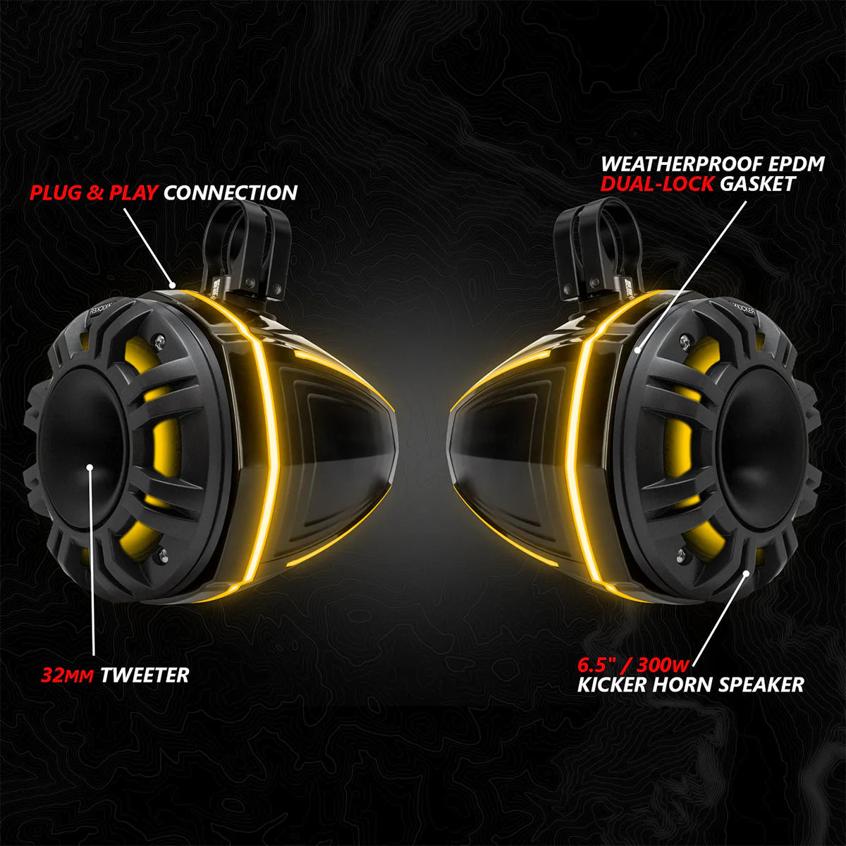 2020-2024 POLARIS RZR PRO SERIES PHASE-6 K-SPEC 5-SPEAKER 1400watt SYSTEM for RIDE COMMAND