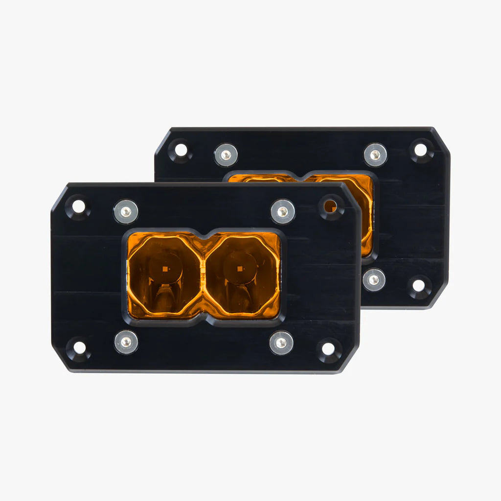 BA-2 FLUSH MOUNT AMBER LED POD LIGHT - 2 PACK