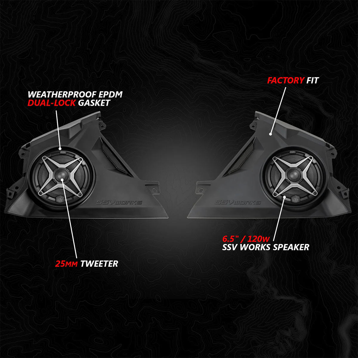 2024-2025 CAN-AM MAVERICK R, PHASE-4 A-SPEC 800 WATT 5-SPEAKER SYSTEM
