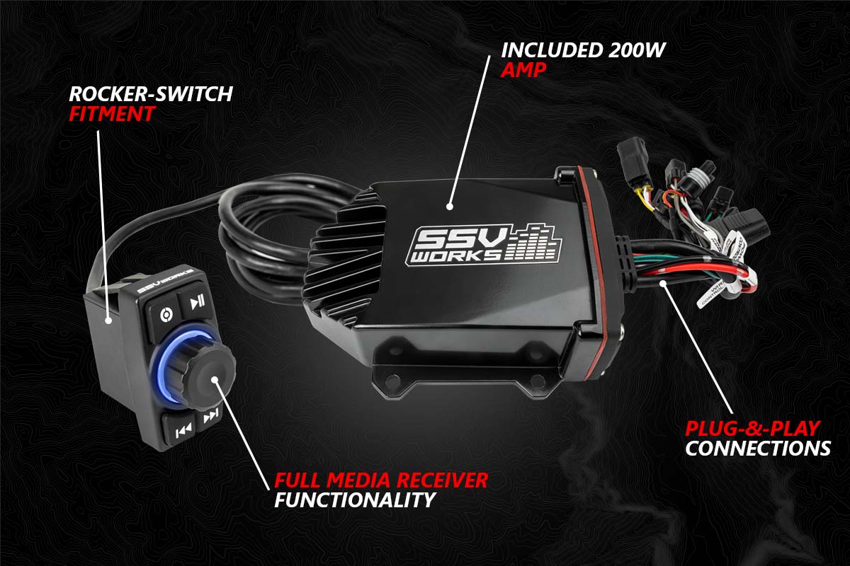 2020-2024 KAWASAKI KRX1000 2-SEATER PHASE X 5-SPEAKER SSV WORKS AUDIO-KIT