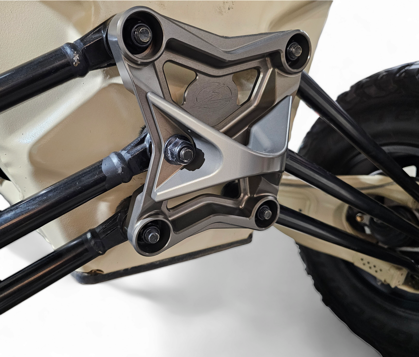 2017-2021 CAN-AM X3 MAVERICK EOD RADIUS ROD PLATE WITH TOW HOOK GUN METAL