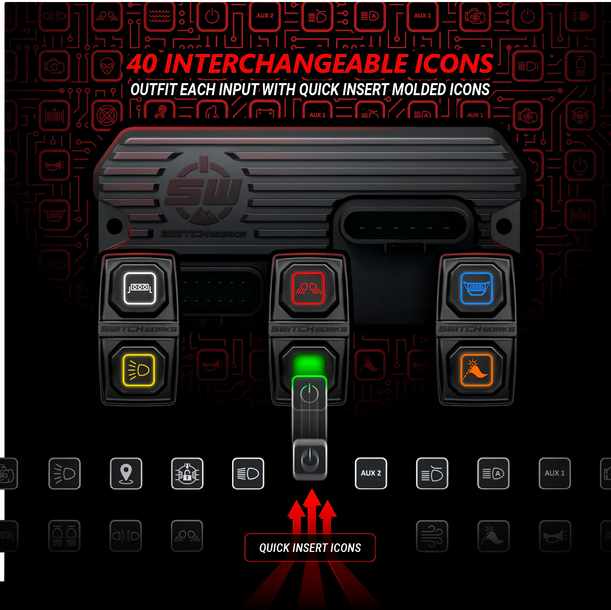 SIERRA6, 6-SWITCH, 3-ROCKER ELECTRONIC ACCESSORY SMART SWITCHER - UNIVERSAL