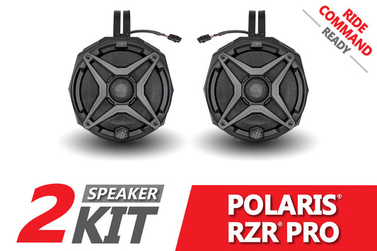 2020-2024 POLARIS RZR PRO 6.5in CAGE-MOUNT PLUG & PLAY SPEAKER-PODS for RIDE COMMAND