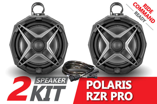 2020-2024 POLARIS RZR PRO 8in CAGE-MOUNTED SPEAKER-PODS for RIDE COMMAND
