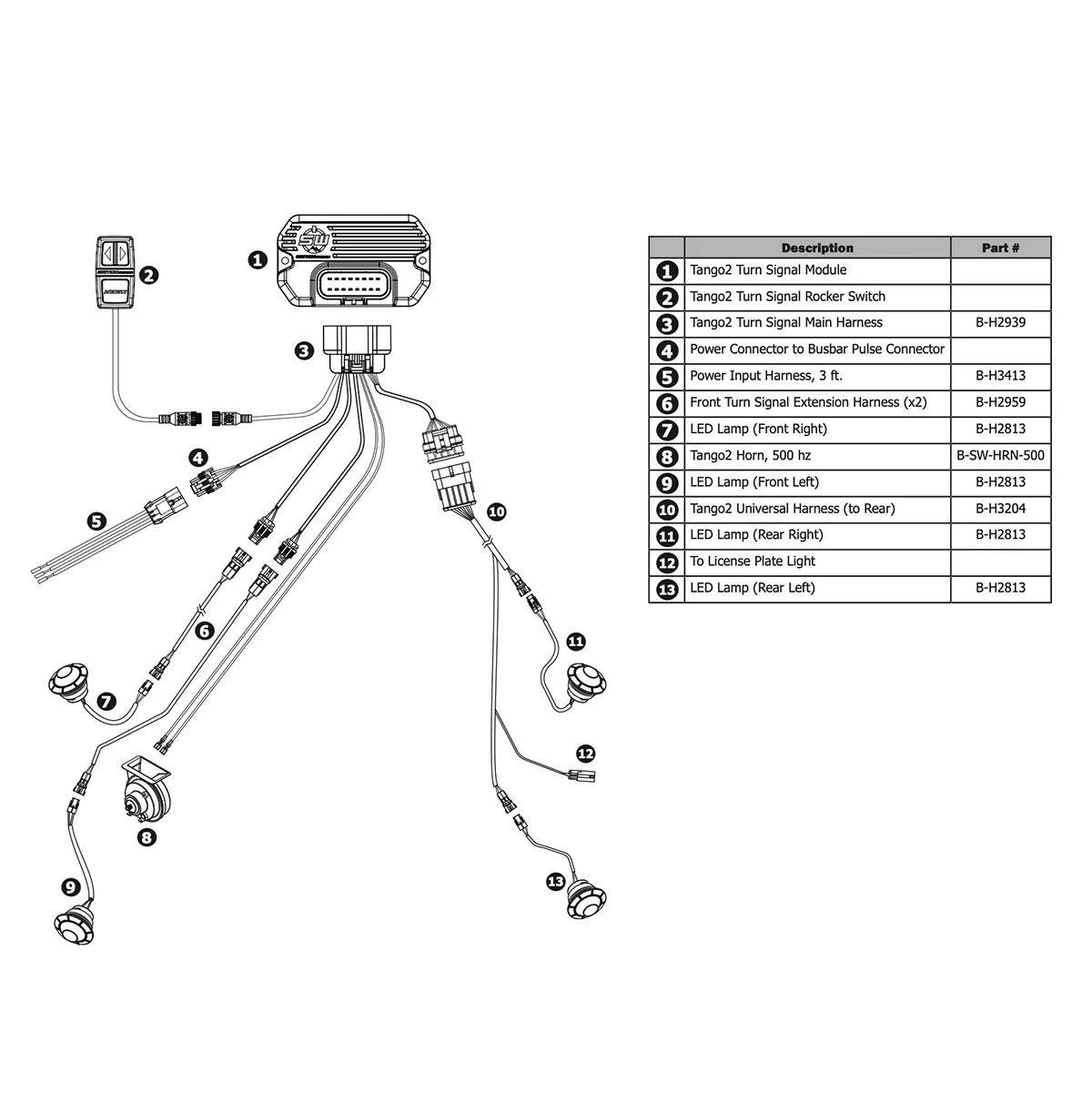 TANGO2 UNIVERSAL TURN-SIGNAL KIT with ALL-IN-ONE CONTROLLER
