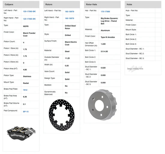 WILDWOOD REAR BRAKE KIT / PRO R / TURBO R