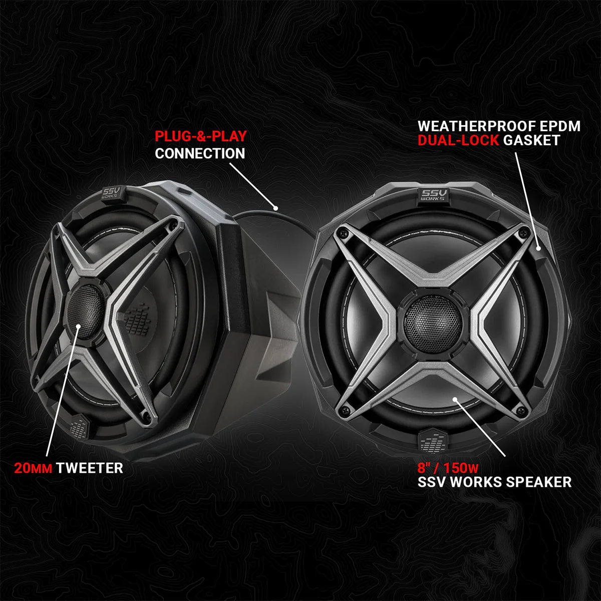 UNIVERSAL 8in CAGE-MOUNT SPEAKER-PODS FOR UTVs, BOATS AND MORE