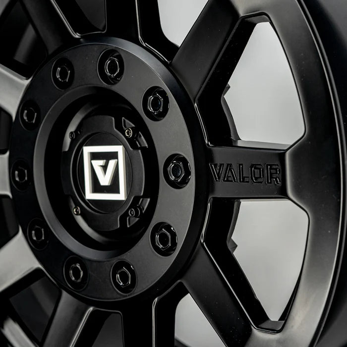 V02 SATIN BLACK DUAL DRILL 15X7 +20MM 4X137/4X156