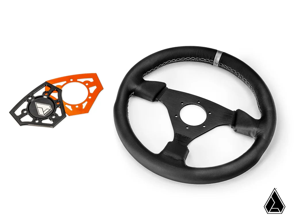 ASSAULT INDUSTRIES UNIVERSAL NAVIGATOR LEATHER UTV STEERING WHEEL