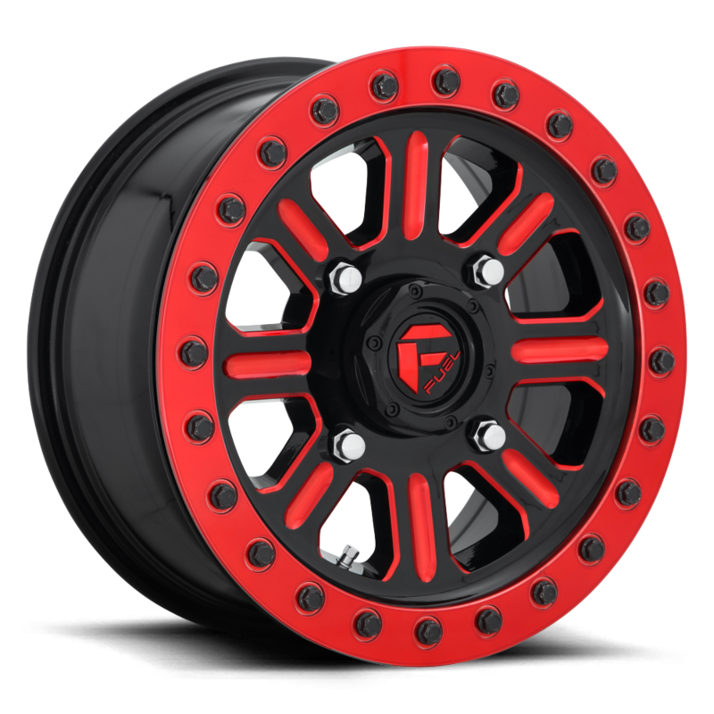 HARDLINE BEADLOCK GLOSS BLACK RED TINTED CLEAR 15X7 +25MM 4X156