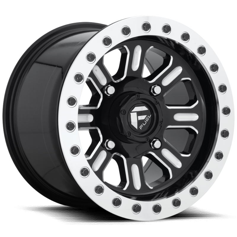 HARDLINE BEADLOCK GLOSS BLACK MILLED CLEAR 15X10 +25MM 4X137