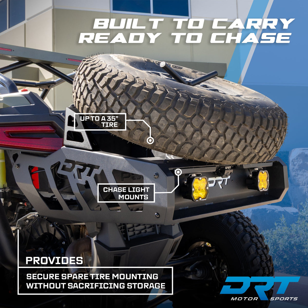 DRT Motorsports Desert Runner Fixed Tire Carrier For Polaris RZR Pro Series - view 3