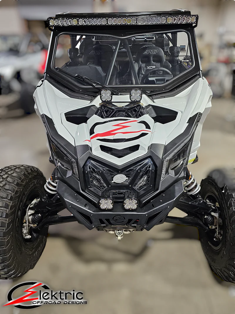 EOD 2017 TO CURRENT CAN-AM X3 MAVERICK UPPER SHOCK MOUNT BRACE WITH ADJUSTABLE LIGHT MOUNT BRACKET BLACK FINISH