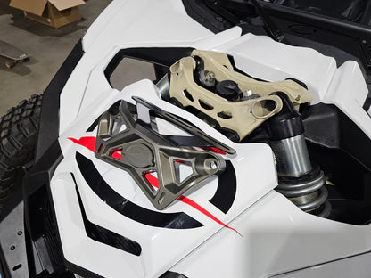 EOD 2017 TO CURRENT CAN-AM X3 MAVERICK UPPER SHOCK MOUNT BRACE WITH ADJUSTABLE LIGHT MOUNT BRACKET GUN METAL FINISH