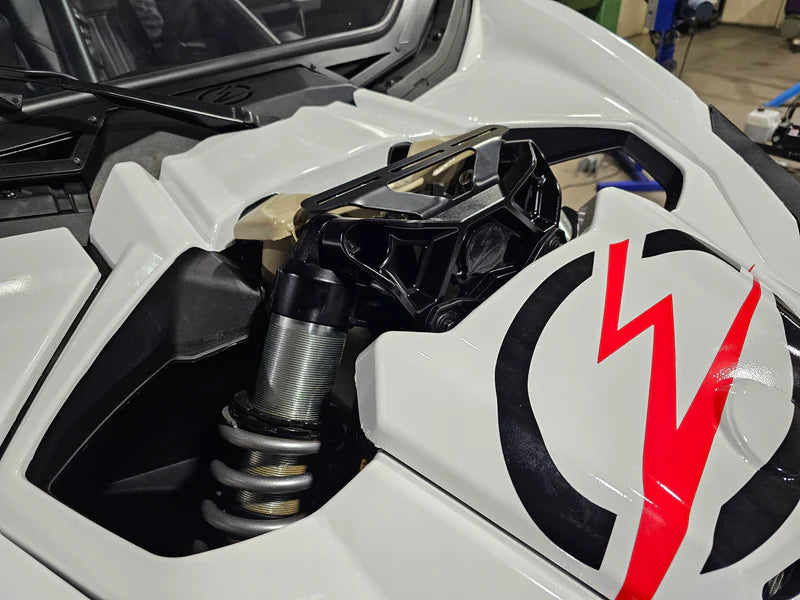 EOD 2017 TO CURRENT CAN-AM X3 MAVERICK UPPER SHOCK MOUNT BRACE WITH ADJUSTABLE LIGHT MOUNT BRACKET GUN METAL FINISH