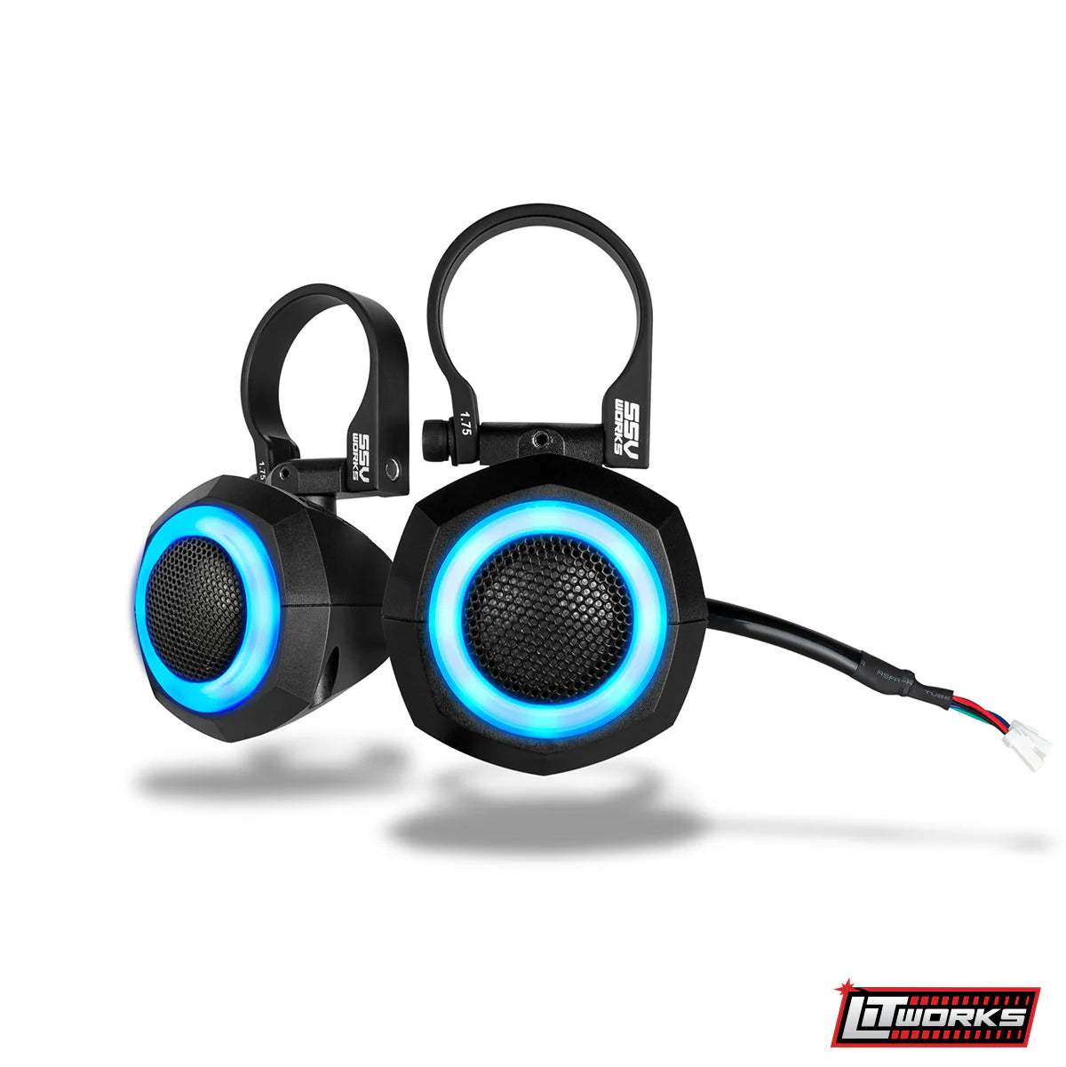 UNIVERSAL 1" CAGE-POD TWEETERS w/RGB RING for UTV AUDIO SYSTEMS
