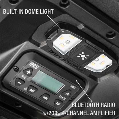 SSV Works 2024-2026 Polaris RZR XP 1000 2-Speaker Overhead Soundbar w/MRB3S Bluetooth Radio and Built-in Dome Light