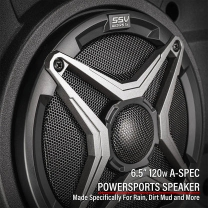 SSV Works 2024-2026 Polaris RZR XP 1000 2-Speaker Overhead Soundbar w/MRB3S Bluetooth Radio and Built-in Dome Light