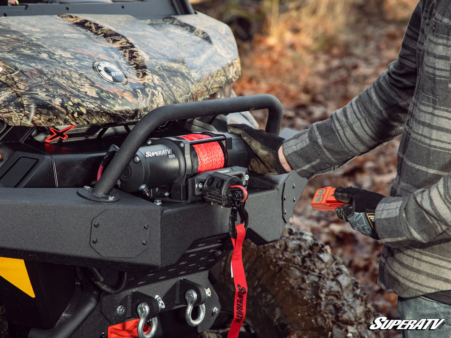 SuperATV Black Ops 2500 lb. UTV/ATV Winch | Wireless Remote & Synthetic Rope