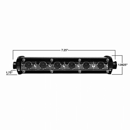 Ultra Slim Single Row Light Bar 7.25"  AJK Offroad   
