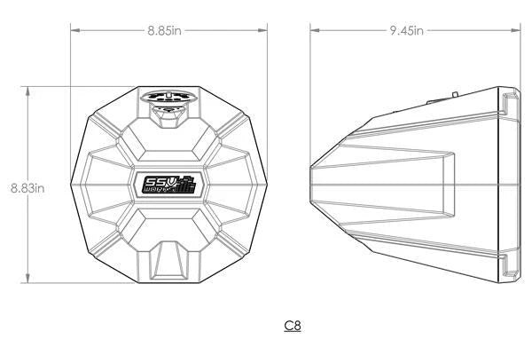 SSV Works Universal 8" Cage-Mount Speaker Pods for UTVs