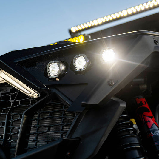 POLARIS S1 TRIPLE LED/LASER HEADLIGHT KIT - POLARIS RZR PRO XP 2020-24, PRO R/TURBO R 2022-24