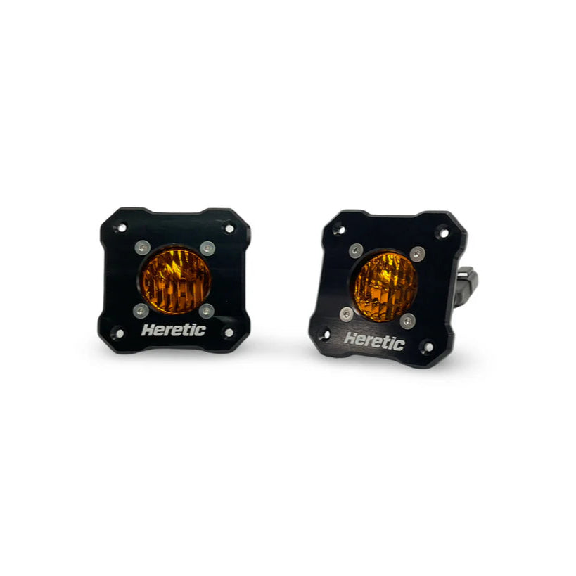 BA-1R AMBER FLUSH MOUNT LED POD LIGHT PAIR PACK