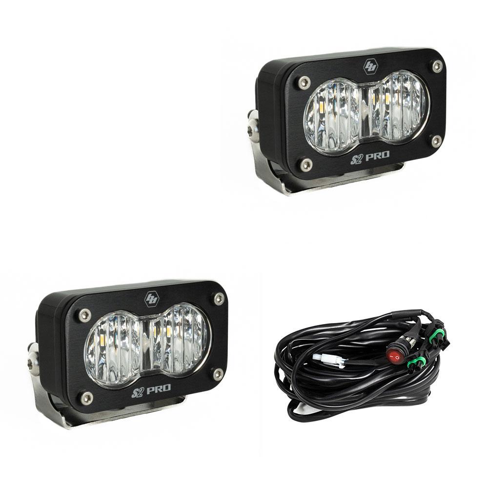 S2 PRO BLACK LED AUXILIARY LIGHT POD PAIR - UNIVERSAL