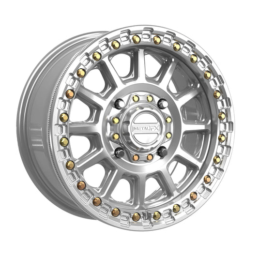 Metal FX Offroad Rampage Beadlock Wheel – Gloss Silver Machined