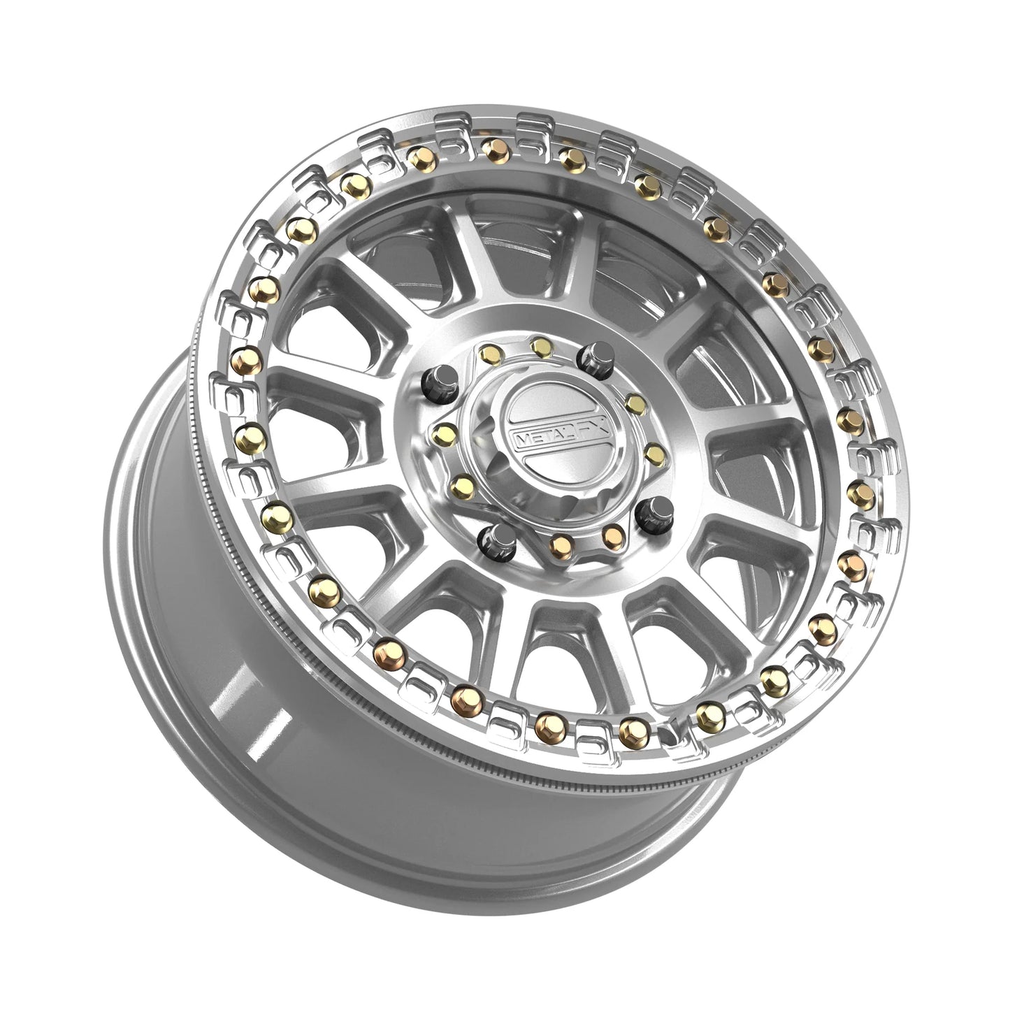 Metal FX Offroad Rampage Beadlock Wheel – Gloss Silver Machined