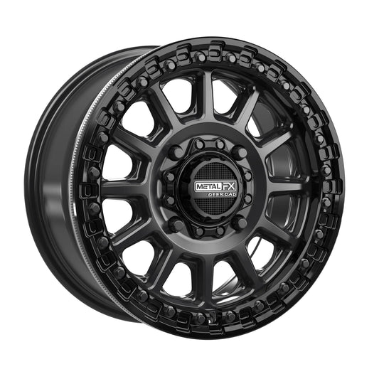 Metal FX Offroad Rampage Beadlock Wheel – Satin Black w/ Gloss Black Ring