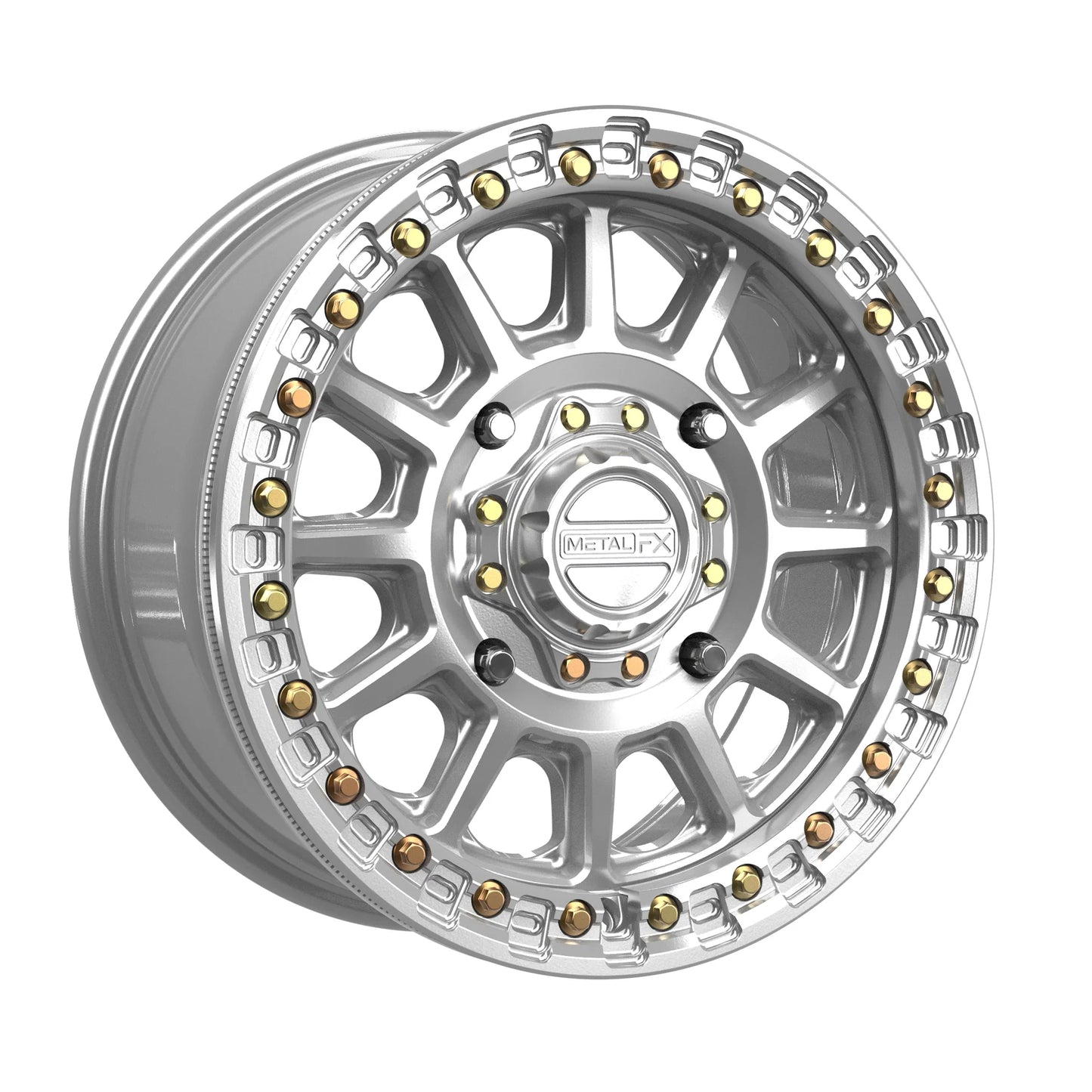 Metal FX Offroad Rampage Beadlock Wheel – Gloss Silver Machined