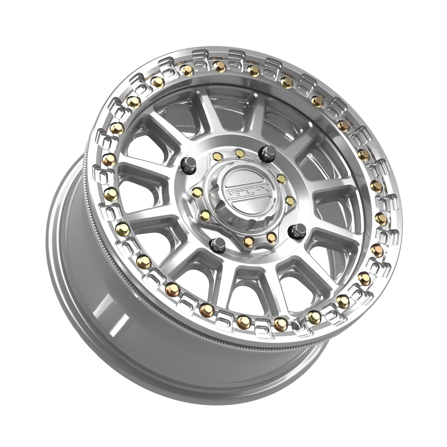 Metal FX Offroad Rampage Beadlock Wheel – Gloss Silver Machined
