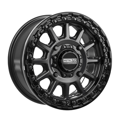 Metal FX Offroad Rampage Beadlock Wheel – Satin Black w/ Gloss Black Ring