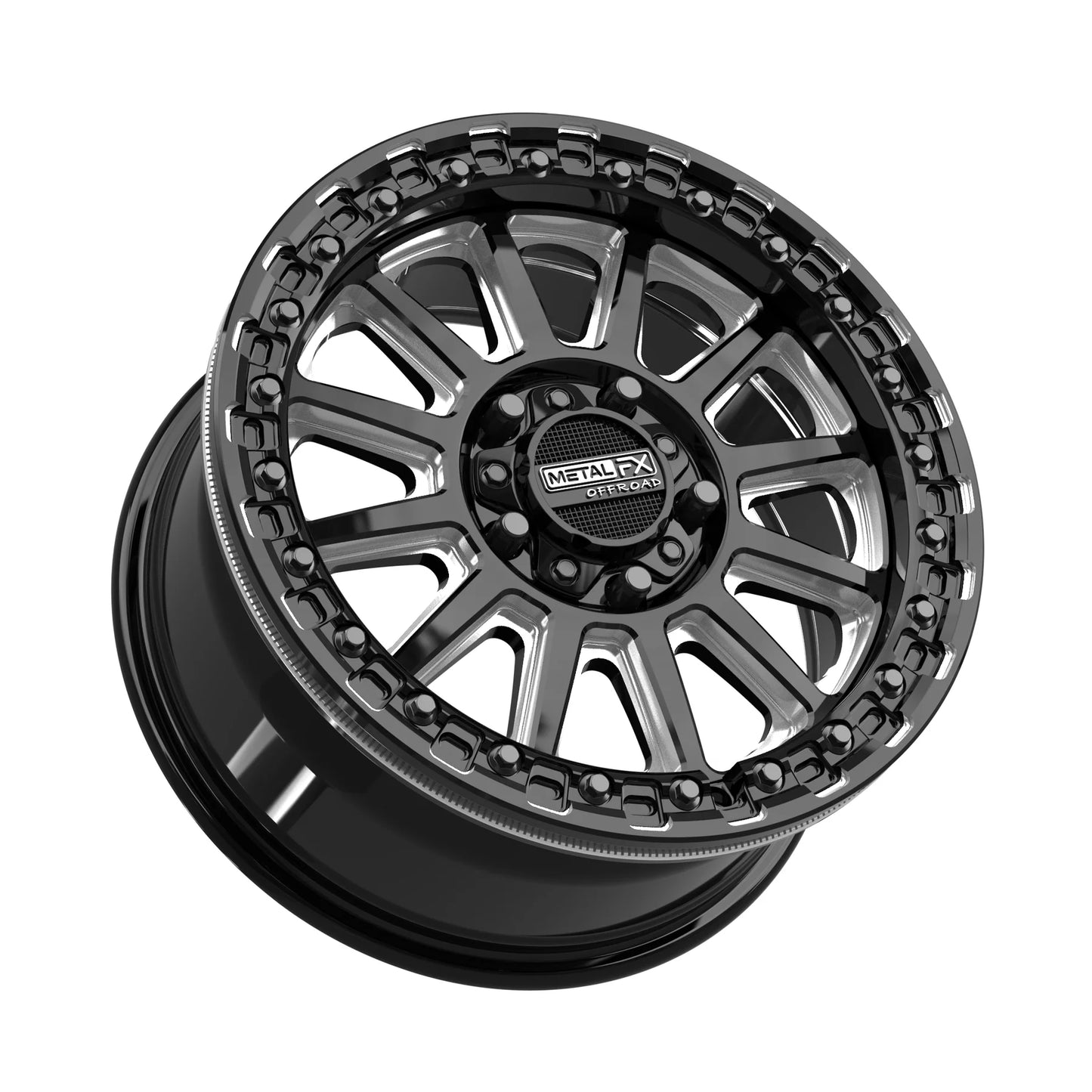 Metal FX Offroad Rampage R Beadlock Wheel – Gloss Black Contrast Cut