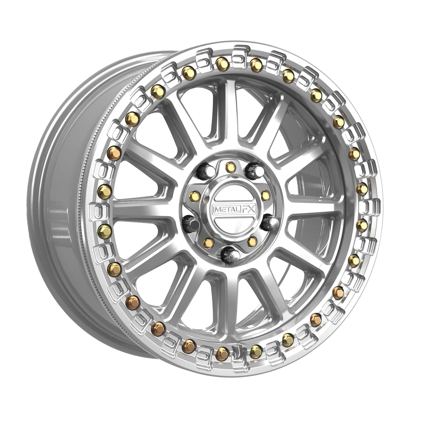 Metal FX Offroad Rampage R Beadlock Wheel – Gloss Silver Machined