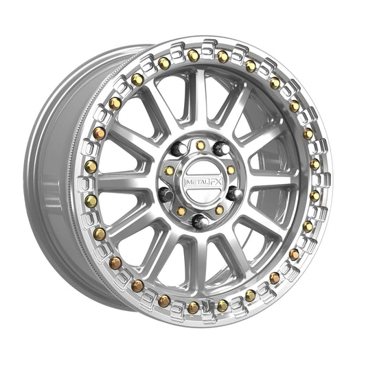 Metal FX Offroad Rampage R Beadlock Wheel – Gloss Silver Machined