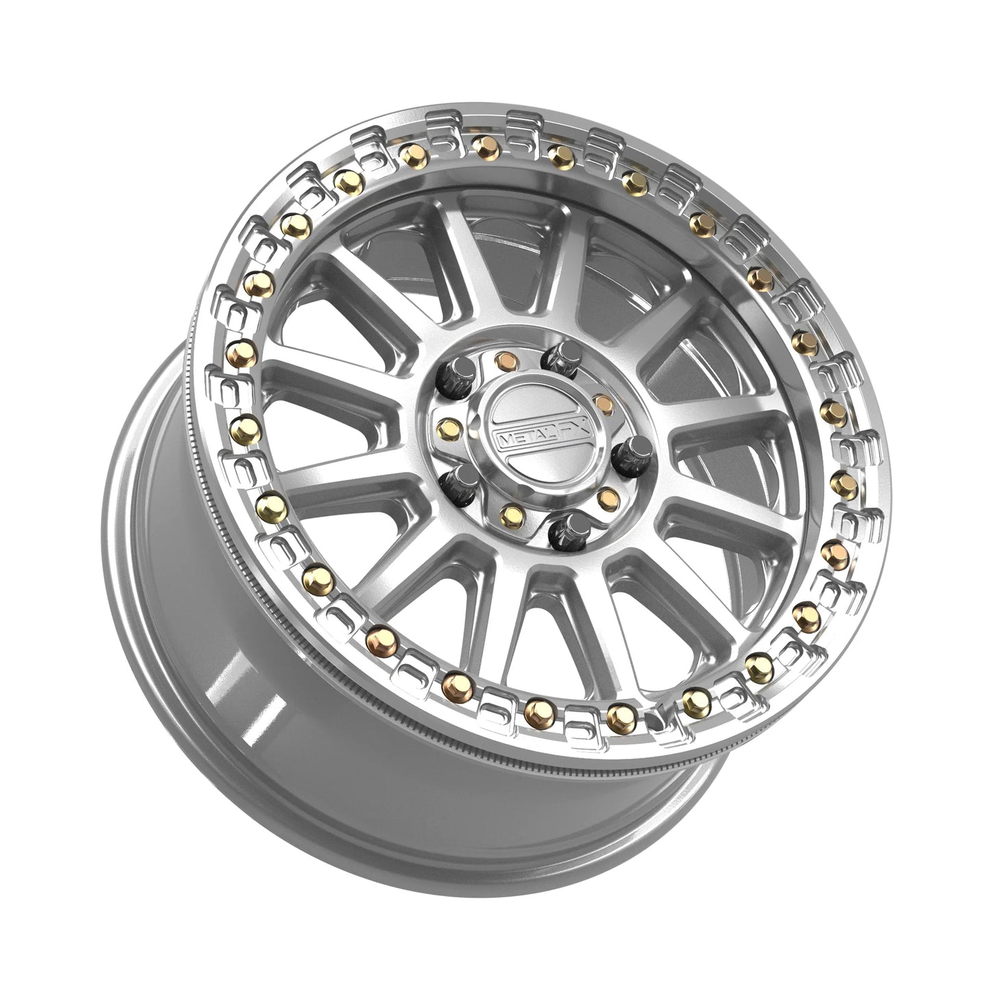 Metal FX Offroad Rampage R Beadlock Wheel – Gloss Silver Machined