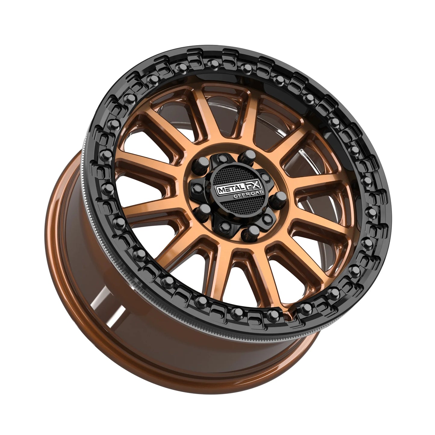 Metal FX Offroad Rampage R Beadlock Wheel – Smoked Bronze w/ Gloss Black Ring